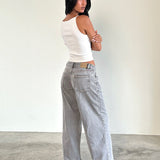 Roomy Extra Wide Low Rise Jeans in Grey Wash