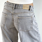 Roomy Extra Wide Low Rise Jeans in Grey Wash