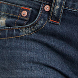 Low Rise Twisted Seam Jeans In Mid Blue Tint