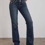 Low Rise Twisted Seam Jeans In Mid Blue Tint