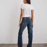 Low Rise Twisted Seam Jeans In Mid Blue Tint