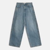 Low Slung Roomy Jeans in Vintage Blue Green