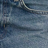 Low Slung Roomy Jeans in Vintage Blue Green