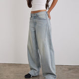 Low Slung Roomy Jeans in Breeze Blue Wash