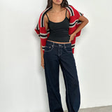 Low Rise Parallel Jeans in Indigo with Contrast Stitch