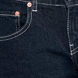 Low Rise Parallel Jeans in Indigo with Contrast Stitch