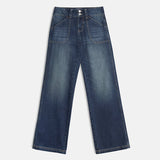 Low Rise Relaxed Cargo Jeans in Mid Blue Tint