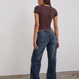 Low Rise Relaxed Cargo Jeans in Mid Blue Tint