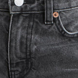 Low Rise Slouchy Flare Jeans in Washed Black Grey