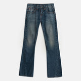 Low Rise Twisted Seam Jeans in Dirty Green