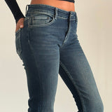 Low Rise Bootleg Jeans in Heavy Stitch Vintage Indigo