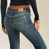 Low Rise Bootleg Jeans in Heavy Stitch Vintage Indigo