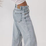 Low Rise Parallel Jeans in 80s Light Blue Wash