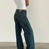 Low Rise Parallel Jeans in Bright Blue