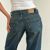 Low Rise Parallel Jeans in Bright Blue