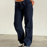 Low Rise Parallel Jeans in Indigo
