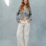 Low Rise Parallel Jeans in Off White