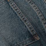 Low Rise Parallel Jeans in Steel Blue