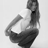 Low Rise Parallel Jeans in Steel Blue