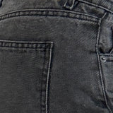 Low Rise Parallel Jeans in Washed Black Grey