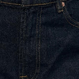 Mid Rise Turn Up Straight Jeans in Indigo