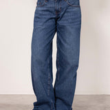 Roomy Extra Wide Low Rise Jeans in Mid Blue Used
