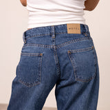 Roomy Extra Wide Low Rise Jeans in Mid Blue Used