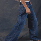 Roomy Extra Wide Low Rise Jeans in Mid Blue Used