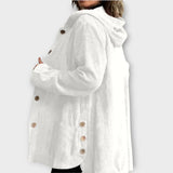 Corduroy Button-Front Hooded Jacket