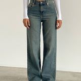 Parallel Jeans in Brown and Blue Acid