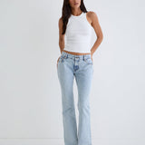 Rigid Low Rise Flare Jeans in 80s Light Wash