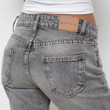 Rigid Low Rise Flare Jeans in Grey Wash