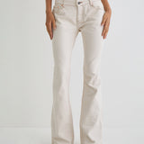 Rigid Low Rise Flare Jeans in Off White