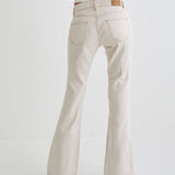 Rigid Low Rise Flare Jeans in Off White