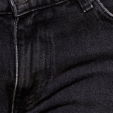 Rigid Low Rise Flare Jeans in Washed Black Grey
