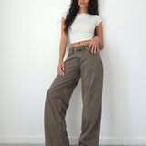 Roomy Extra Wide Low Rise Jeans in Dark Black Sand