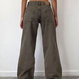 Roomy Extra Wide Low Rise Jeans in Dark Black Sand