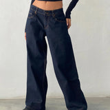 Roomy Extra Wide Low Rise Jeans in Indigo