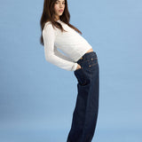 Roomy Extra Wide Low Rise Jeans in Indigo