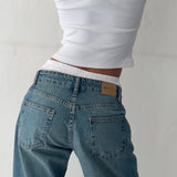 Roomy Extra Wide Low Rise Jeans in Vintage Blue Green