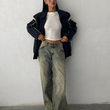 Roomy Extra Wide Low Rise Jeans in Sand Wash Blue