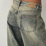 Roomy Extra Wide Low Rise Jeans in Sand Wash Blue