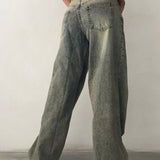 Roomy Extra Wide Low Rise Jeans in Sand Wash Blue