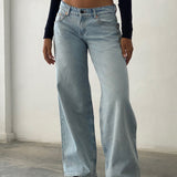 Roomy Extra Wide Low Rise Jeans in Extreme Light Blue Wash