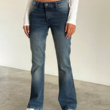 Rigid Low Rise Flare Jeans in Dark Vintage