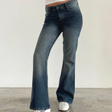 Rigid Low Rise Flare Jeans in Dark Vintage