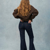 Rigid Low Rise Flare Jeans In Indigo