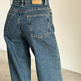 Roomy Extra Wide Jeans in Brown Blue Acid