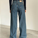 Roomy Extra Wide Jeans in Brown Blue Acid