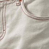 Roomy Extra Wide Low Rise Jeans in Off White